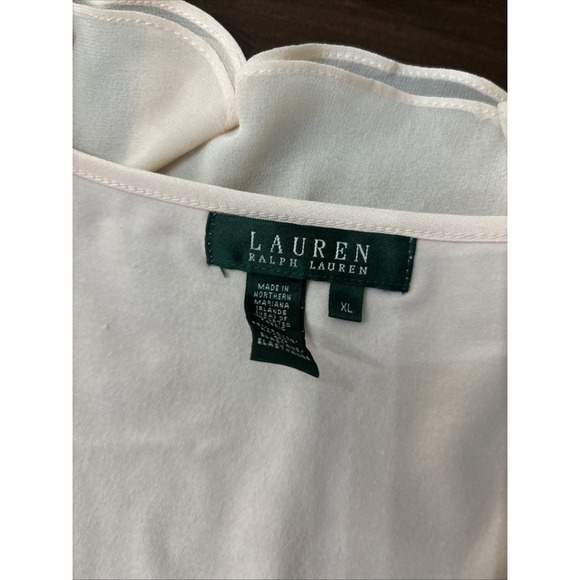 Ralph Lauren Shirt Blouse Top Womens Pink V-Neck Sleeveless Cotton Size XL - Picture 2 of 7